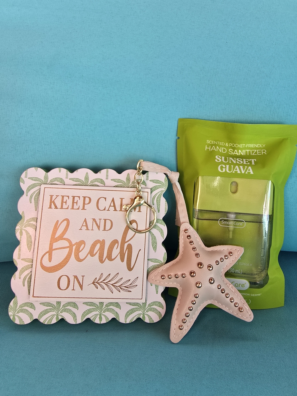 Keep Calm and Beach On Sunset Guava Starfish